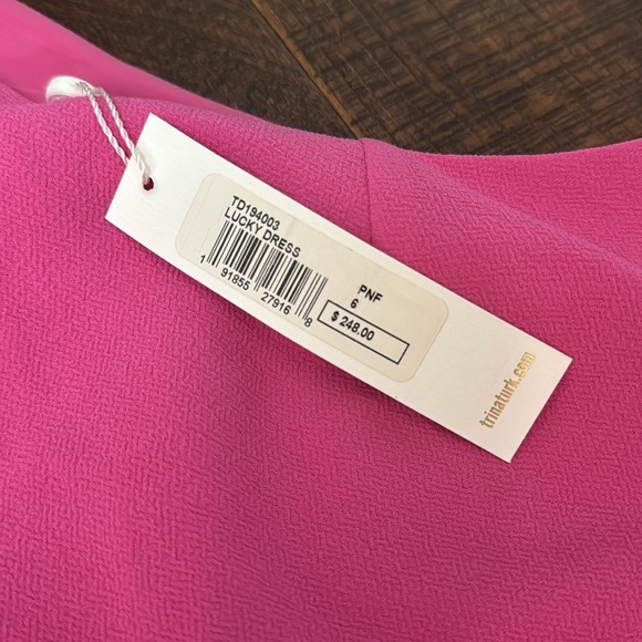 NWT Trina Turk Lucky Chain Halter Cocktail Dress Pink Fushion - Picture 5 of 11